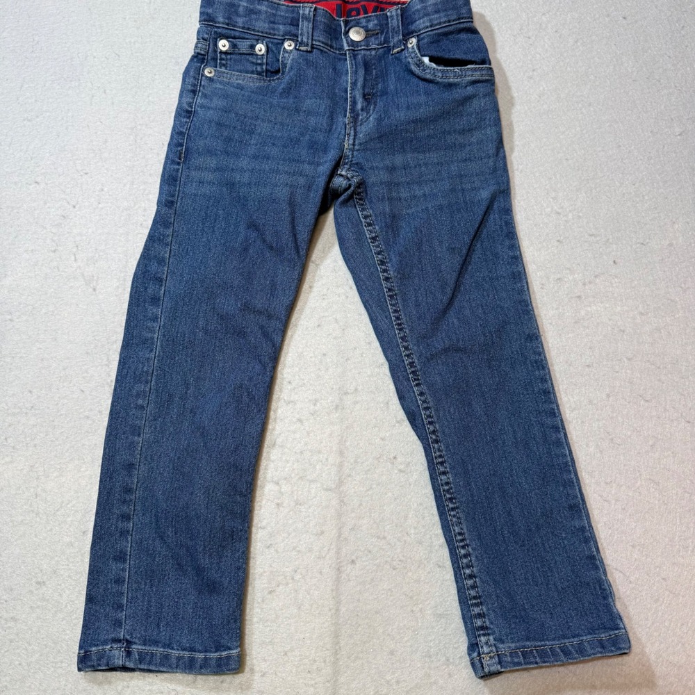 Levi Strauss Co 511 Slim Fit Jeans Kids Size 5 Regular Blue Denim‎ Adjustable